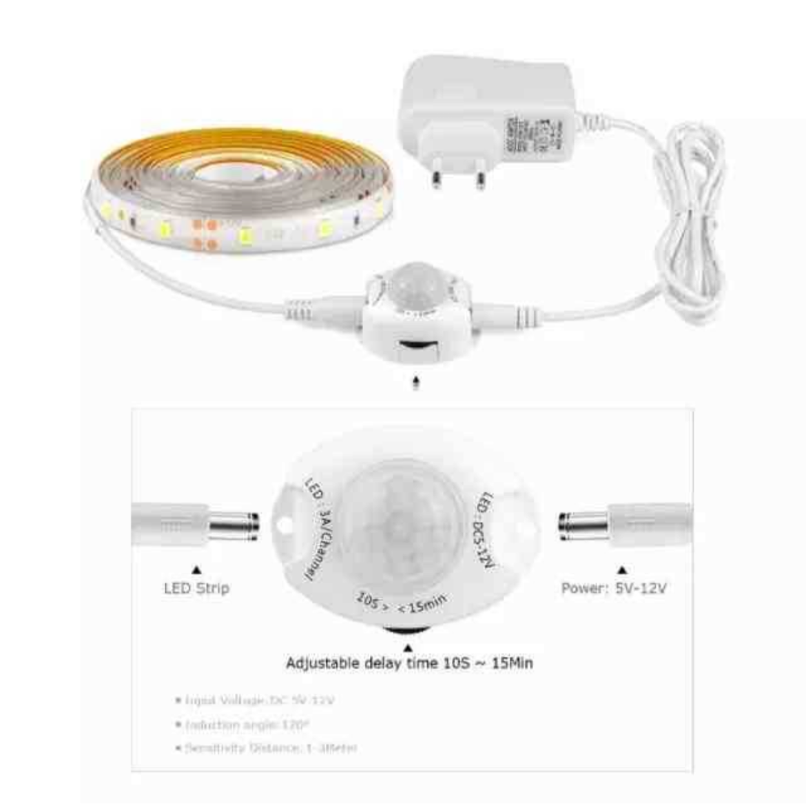 Bandă led cu senzor | 3M | alb cald
