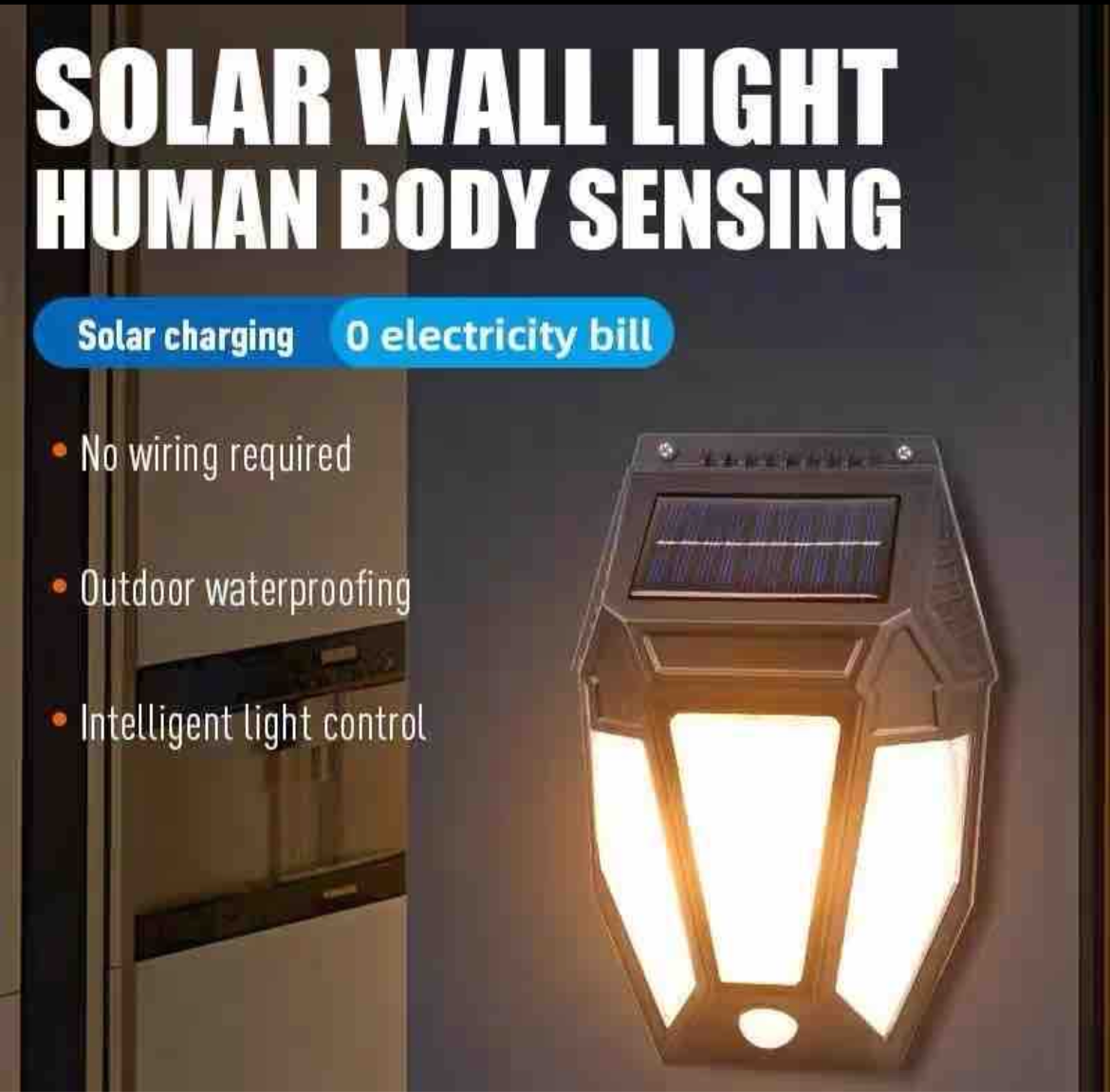Lampă solară pentru perete | senzor mișcare